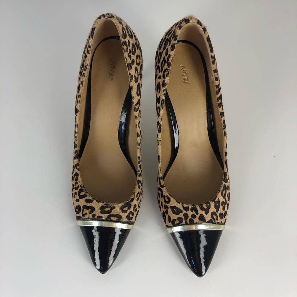 Apt. 9 Leopard Calf fur Poited Toe Heels Pumps Size 8.5